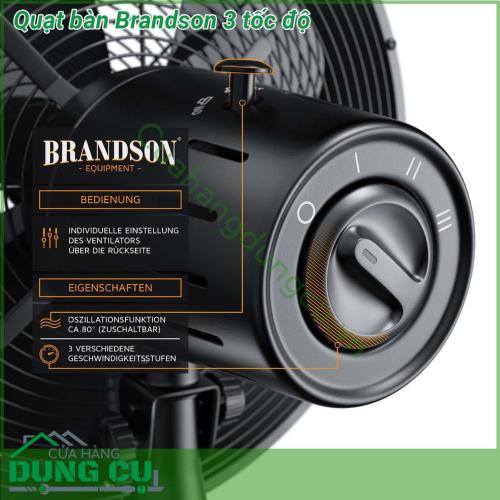 Quạt bàn Brandson 3 tốc độ thiết kế hiện đại với vẻ ngoài bằng gỗ và kim loại quý luồng gió mát toả ra từ thiết bị siêu sang chảnh và siêu êm Đường kính quạt 30cm 3 tốc độ gió có thể điều chỉnh nghiêng 25 độ quay 40 độ trái và 40 độ phải cho phép không khí luồng gió đc phân phối đều khắp phòng kể cả phòng lớn  