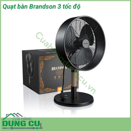 Quạt bàn Brandson 3 tốc độ thiết kế hiện đại với vẻ ngoài bằng gỗ và kim loại quý luồng gió mát toả ra từ thiết bị siêu sang chảnh và siêu êm Đường kính quạt 30cm 3 tốc độ gió có thể điều chỉnh nghiêng 25 độ quay 40 độ trái và 40 độ phải cho phép không khí luồng gió đc phân phối đều khắp phòng kể cả phòng lớn  