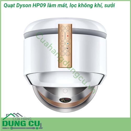 Quạt không cánh Dyson HP09 làm mát lọc không khí sưởi đúng như tên gọi chiếc máy này có 3 chức năng trong 1 Máy lọc không khí + Máy làm ấm không khí (chức năng của lò sưởi) máy làm mát không khí (chức năng của máy điều hoà không khí) 3 chức năng hữu ích trong 1 chiếc máy với kích thước ko hề to máy này chỉ cao 69cm rất gọn có thể đặt trên sàn nhà hoặc trên bàn đều phù hợp Thiết kế đẹp và màu sẵn trang nhã phù hợp với mọi không gian gia đình