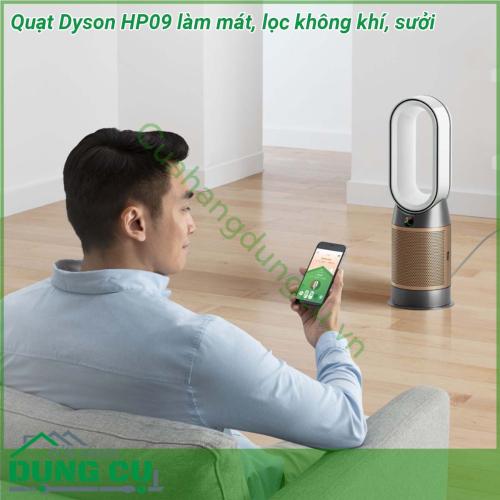 Quạt không cánh Dyson HP09 làm mát lọc không khí sưởi đúng như tên gọi chiếc máy này có 3 chức năng trong 1 Máy lọc không khí + Máy làm ấm không khí (chức năng của lò sưởi) máy làm mát không khí (chức năng của máy điều hoà không khí) 3 chức năng hữu ích trong 1 chiếc máy với kích thước ko hề to máy này chỉ cao 69cm rất gọn có thể đặt trên sàn nhà hoặc trên bàn đều phù hợp Thiết kế đẹp và màu sẵn trang nhã phù hợp với mọi không gian gia đình