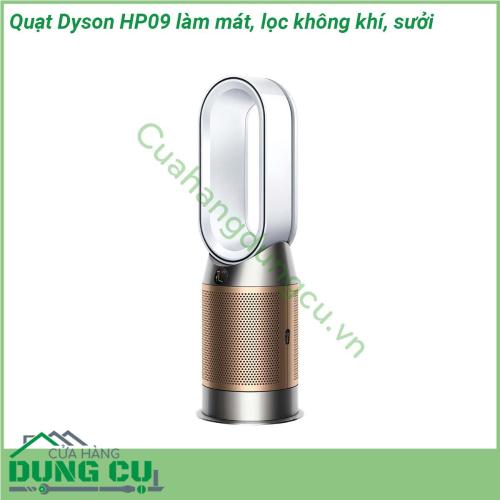 Quạt không cánh Dyson HP09 làm mát lọc không khí sưởi đúng như tên gọi chiếc máy này có 3 chức năng trong 1 Máy lọc không khí + Máy làm ấm không khí (chức năng của lò sưởi) máy làm mát không khí (chức năng của máy điều hoà không khí) 3 chức năng hữu ích trong 1 chiếc máy với kích thước ko hề to máy này chỉ cao 69cm rất gọn có thể đặt trên sàn nhà hoặc trên bàn đều phù hợp Thiết kế đẹp và màu sẵn trang nhã phù hợp với mọi không gian gia đình