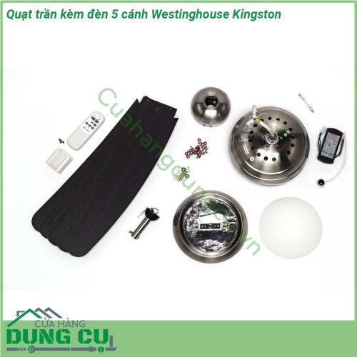 Quạt trần kèm đèn 5 cánh Westinghouse Kingston có màu sắc và kiểu dáng trông đơn giản nhưng rất hiện đại mạ chrome nổi bật và lớp hoàn thiện wengue trên các cánh quạt có hình dáng trang nhã Sự bổ sung hoàn hảo cho bất kỳ căn phòng lớn nào từ phòng khách đến phòng ngủ thêm sự thoải mái mát mẻ ánh sáng rực rỡ và phong cách