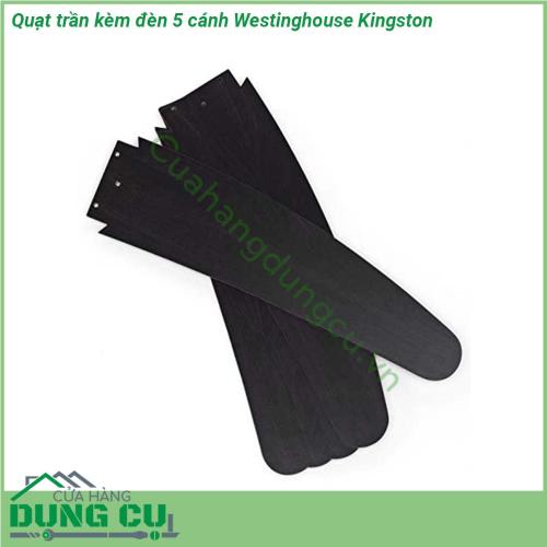 Quạt trần kèm đèn 5 cánh Westinghouse Kingston có màu sắc và kiểu dáng trông đơn giản nhưng rất hiện đại mạ chrome nổi bật và lớp hoàn thiện wengue trên các cánh quạt có hình dáng trang nhã Sự bổ sung hoàn hảo cho bất kỳ căn phòng lớn nào từ phòng khách đến phòng ngủ thêm sự thoải mái mát mẻ ánh sáng rực rỡ và phong cách