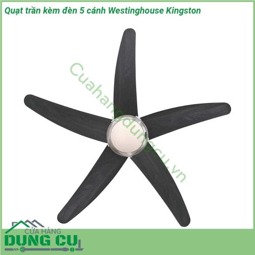 Quạt trần kèm đèn 5 cánh Westinghouse Kingston có màu sắc và kiểu dáng trông đơn giản nhưng rất hiện đại mạ chrome nổi bật và lớp hoàn thiện wengue trên các cánh quạt có hình dáng trang nhã Sự bổ sung hoàn hảo cho bất kỳ căn phòng lớn nào từ phòng khách đến phòng ngủ thêm sự thoải mái mát mẻ ánh sáng rực rỡ và phong cách