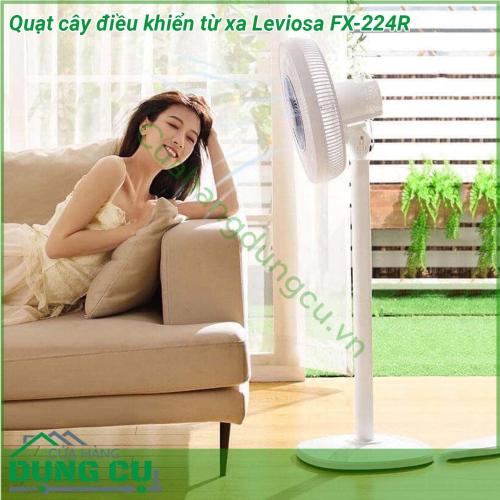 Quạt cây điều khiển từ xa Leviosa FX-224R được thiết kế hiện đại độ bền cao Công suất 48W với nhiều tốc độ gió khác nhau cho bạn có nhiều lựa chọn  Cánh quạt làm bằng nhựa cao cấp siêu bền không độc hại Thiết kế 7 cánh quạt cho phép tạo ra nhiều luồng gió hơn Chân quạt được thiết kế vững chắc giúp quạt chạy tốc độ cao nhưng vẫn ổn định không rung lắc  