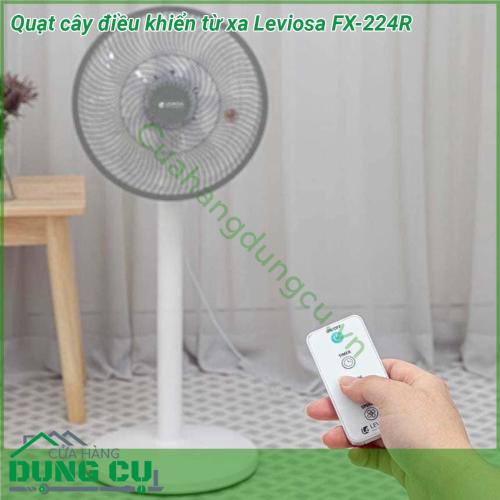 Quạt cây điều khiển từ xa Leviosa FX-224R được thiết kế hiện đại độ bền cao Công suất 48W với nhiều tốc độ gió khác nhau cho bạn có nhiều lựa chọn  Cánh quạt làm bằng nhựa cao cấp siêu bền không độc hại Thiết kế 7 cánh quạt cho phép tạo ra nhiều luồng gió hơn Chân quạt được thiết kế vững chắc giúp quạt chạy tốc độ cao nhưng vẫn ổn định không rung lắc  