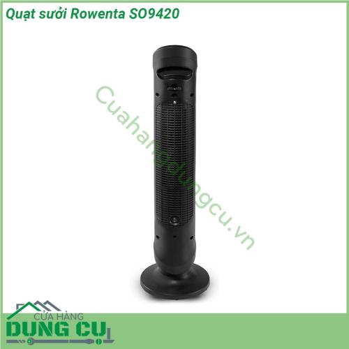 Quạt sưởi Rowenta SO9420 với kiểu dáng thanh thoát và hiện đại cùng với các bộ phận làm nóng bằng gốm giúp không bị khô da Quạt cung cấp độ ấm nhanh và mạnh mẽ đồng thời nhẹ nhàng và êm ái để tạo sự thoải mái tối ưu Sử dụng Công nghệ thông minh  Rowenta SO9420 tự động đạt và duy trì nhiệt độ phòng chính xác