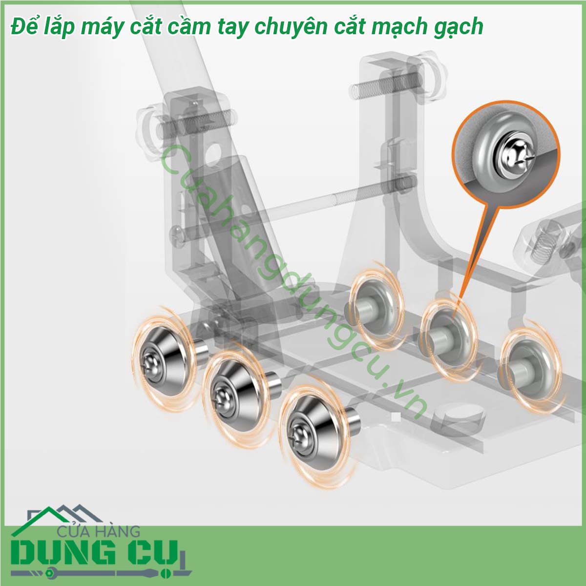 Để lắp máy cắt cầm tay chuyên cắt mạch gạch tương thích với tất cả các dòng máy cắt cầm tay Chất liệu nhôm cao cấp Bánh xe tạo rãnh chuẩn giúp việc vệ sinh mạch gạch một cách nhanh chóng