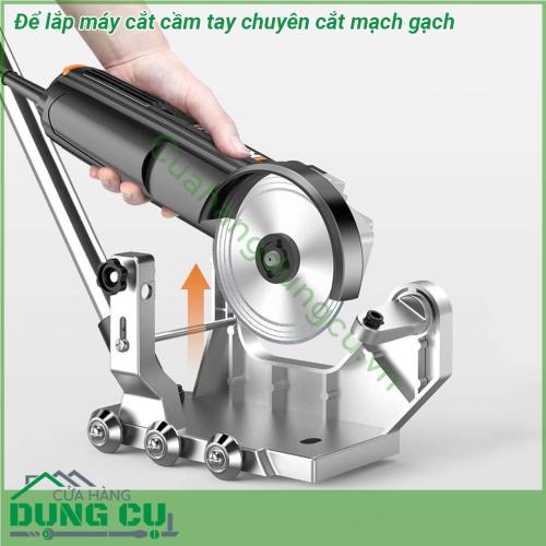 Để lắp máy cắt cầm tay chuyên cắt mạch gạch tương thích với tất cả các dòng máy cắt cầm tay Chất liệu nhôm cao cấp Bánh xe tạo rãnh chuẩn giúp việc vệ sinh mạch gạch một cách nhanh chóng