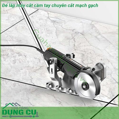 Để lắp máy cắt cầm tay chuyên cắt mạch gạch tương thích với tất cả các dòng máy cắt cầm tay Chất liệu nhôm cao cấp Bánh xe tạo rãnh chuẩn giúp việc vệ sinh mạch gạch một cách nhanh chóng