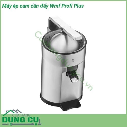 Máy ép cam cần đẩy Wmf Profi Plus được chế tác với chất liệu thép không gỉ 18 10 inox cao cấp vốn được sử dụng trong các thiết bị y tế với đặc tính không bị oxy hoá “trơ” khi tiếp xúc ở nhiệt độ cao khả năng chống trầy xước và móp méo do va đập bề mặt sáng bóng độ bền cao dễ chùi rửa Máy thiết kế cần đẩy không bẩn tay ko mất sức cổ ép hiện đại vắt kiệt bã