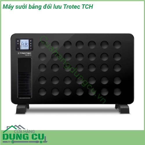 Máy sưởi bảng đối lưu Trotec TCH thiết kế sang trọng nhỏ gọn với chân đế lớn nên thiết bị đứng chắc chắn ko bị đổ nghiêng Với công suất làm nóng lên đến 2 300 W cho nguồn nhiệt sạch không ngưng tụ và không có mùi  Độ ồn thấp hoạt động êm