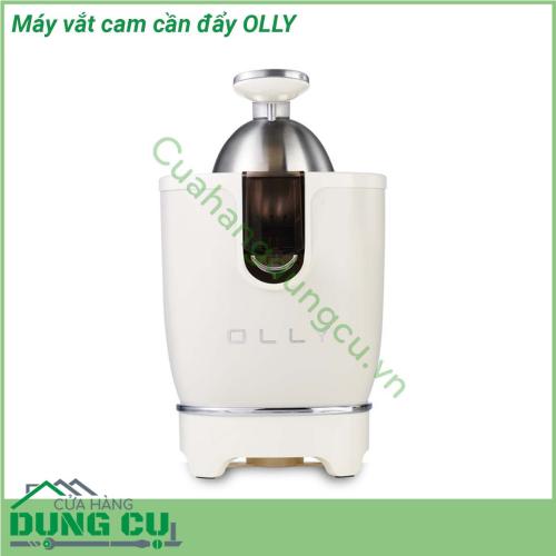 Máy vắt cam cần đẩy OLLY có cần đẩy thiết kế chắc chắn và sang trọng với cơ chế tự động và bộ phận ép làm bằng thép không gỉ giúp vắt cam nhanh chóng và dễ dàng đảm bảo giữ nguyên độ dinh dưỡng và mùi vị tươi ngon của trái cây