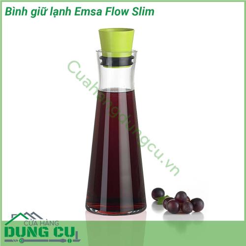 Bình giữ lạnh Emsa Flow Slim được làm bằng chất liệu thủy tinh an toàn tuyệt đối sức khỏe người sử sụng Với kiểu dáng đẹp thiết kế thông minh có cục làm lạnh dưới đáy bình bạn chỉ cần cho cục làm lạnh vào tủ đá 30 phút trước khi dùng sau đó lắp vào đáy bình là có thể giữlạnh được 4 tiếng