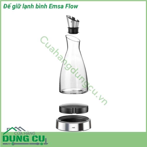 Đế giữ lạnh bình Emsa Flow cực tiện dụng trong mùa hè nóng bức được xếp hạng BEST SELLER trên các trang chuyên đồ gia dụng của Đức Chỉ cần cho cục làm lạnh vào tủ đá trước khi dùng Sau đó lắp vào đáy bình là có thể giữ lạnh được 4 tiếng