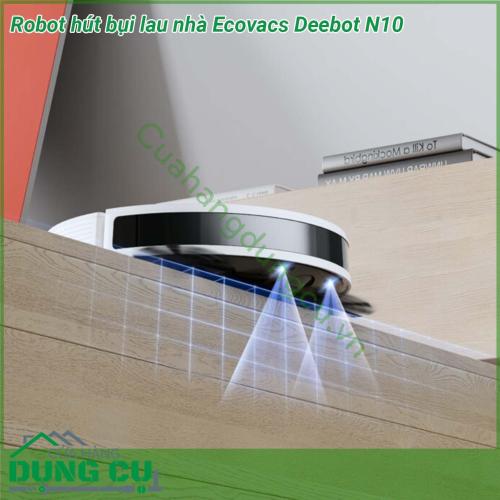 Robot hút bụi lau nhà Ecovacs Deebot N10 là robot hút bụi lau nhà có khả năng làm sạch mạnh mẽ và thông minh Với lực hút lên tới 4300Pa hệ thống lau tự điều tiết nước OZMO công nghệ quét laser lập bản đồ TrueMapping chính xác thời lượng pin dài và khả năng tránh vật cản ưu việt Deebot N10 sẽ giúp ngôi nhà của bạn luôn sạch sẽ