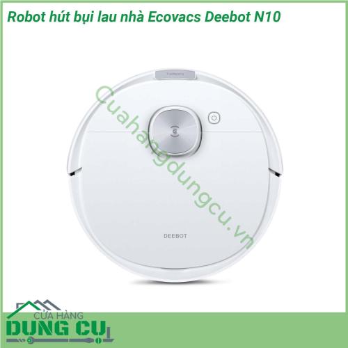 Robot hút bụi lau nhà Ecovacs Deebot N10 là robot hút bụi lau nhà có khả năng làm sạch mạnh mẽ và thông minh Với lực hút lên tới 4300Pa hệ thống lau tự điều tiết nước OZMO công nghệ quét laser lập bản đồ TrueMapping chính xác thời lượng pin dài và khả năng tránh vật cản ưu việt Deebot N10 sẽ giúp ngôi nhà của bạn luôn sạch sẽ