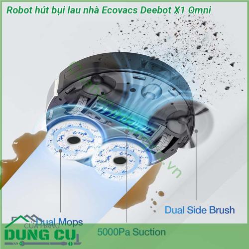 Robot hút bụi lau nhà Ecovacs Deebot X1 Omni sẽ làm bạn bất ngờ bởi hàng loạt tính năng ưu việt khả năng dọn dẹp từ A tới Z khiến bạn nghỉ ngơi xơi nước cả ngày không phải động tay chân mà vẫn có không gian sạch sẽ thoáng mát  