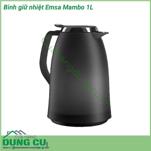 Bình giữ nhiệt Emsa Mambo 1L sở hữu thiết kế vô cùng ấn tượng với vỏ bình làm bằng nhựa bóng cao cấp thiết kế đơn giản trang nhã nhiều màu sắc siêu bền Sẽ là một thiết bị gia dụng không thể thiếu trong mỗi gia đình