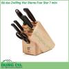 Bộ dao Zwilling Vier Sterne Four Star 7 món được rèn và định hình với độ chính xác cao từ một mảnh vật liệu duy nhất lưỡi và cán đúc liền nguyên khối Trong quá trình đặc biệt này thép phải chịu nhiệt độ khắc nghiệt trong một số bước Sau đó mỗi con dao được mài sắc với độ chính xác của tia laser Một sự kết hợp tuyệt vời đảm bảo độ sắc nét bền vững chống ăn mòn và khả năng giữ độ sắc nét cực tốt