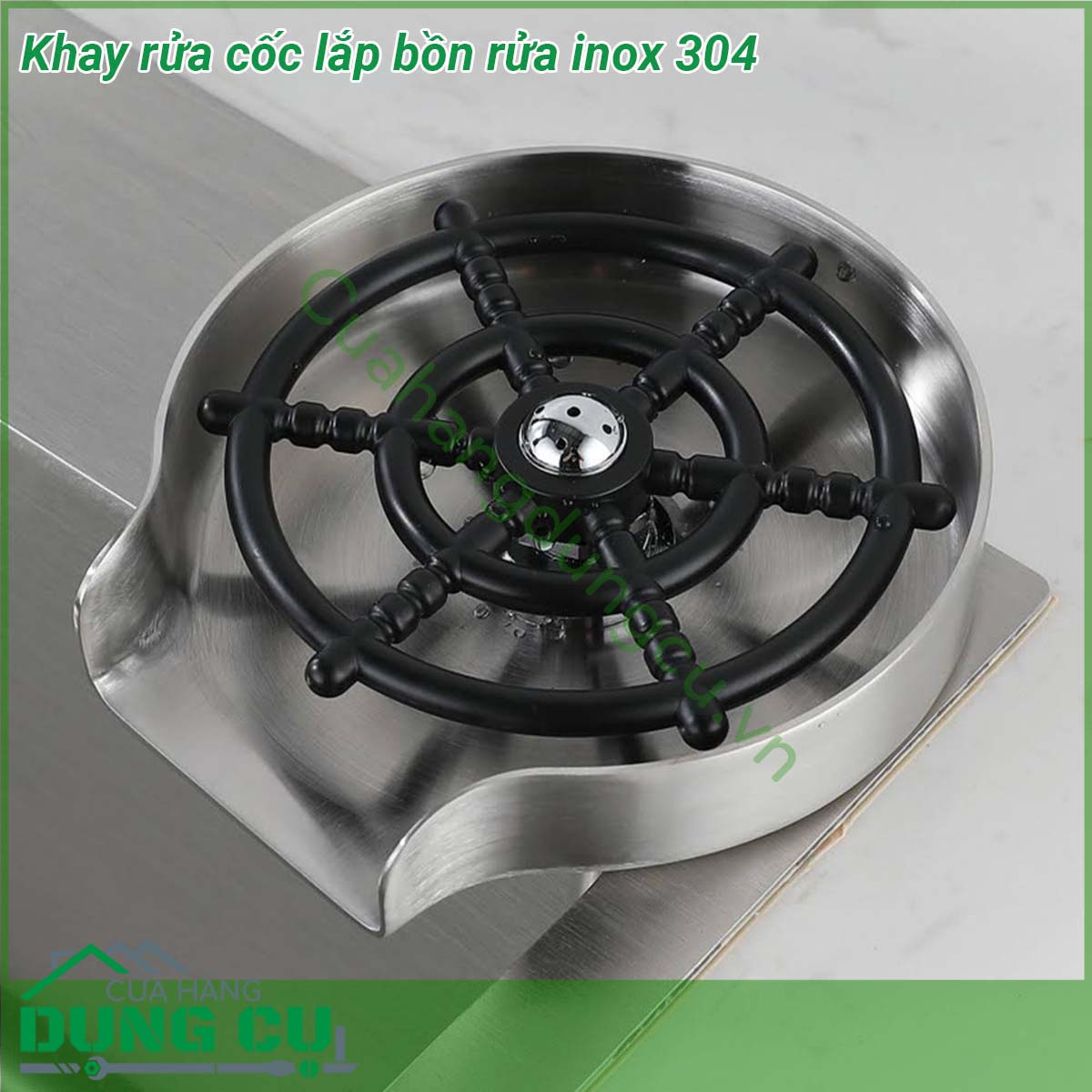 Khay rửa cốc lắp bồn rửa inox 304