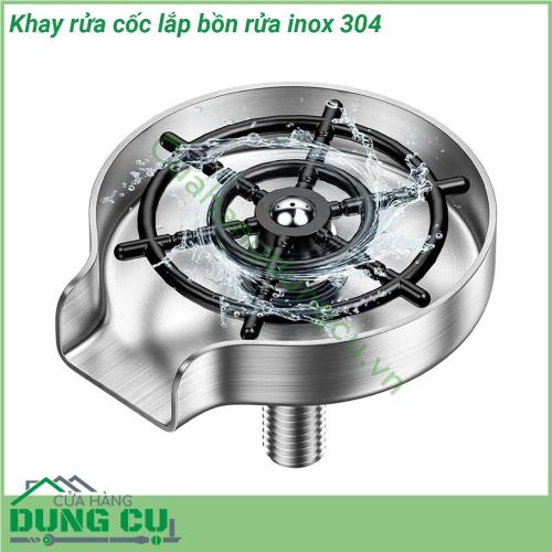 Khay rửa cốc lắp bồn rửa inox 304 thiết kế nhỏ gọn tiện lợi dễ dàng di chuyển và lắp đặt Chất liệu khay là inox 304 không gỉ sét an toàn nhất cho cơ thể con người hiện nay Máy có thể rửa được hầu hết các loại cốc chén Điều này giải quyết được bài toán ly cốc tại quầy bar bởi loại ly sử dụng cho đồ uống là rất đa dạng