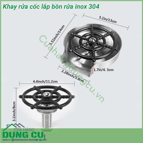 Khay rửa cốc lắp bồn rửa inox 304 thiết kế nhỏ gọn tiện lợi dễ dàng di chuyển và lắp đặt Chất liệu khay là inox 304 không gỉ sét an toàn nhất cho cơ thể con người hiện nay Máy có thể rửa được hầu hết các loại cốc chén Điều này giải quyết được bài toán ly cốc tại quầy bar bởi loại ly sử dụng cho đồ uống là rất đa dạng