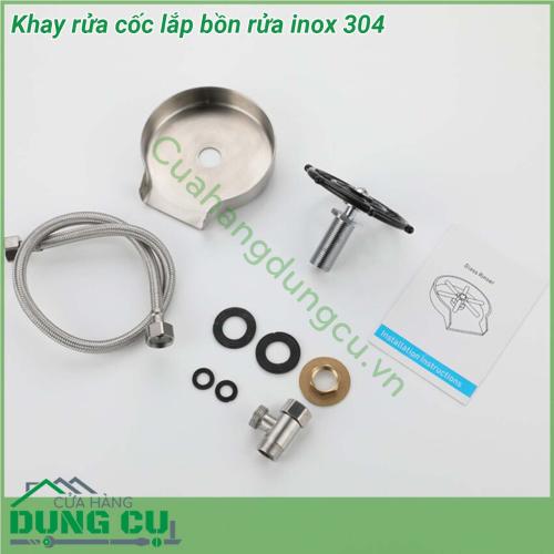 Khay rửa cốc lắp bồn rửa inox 304 thiết kế nhỏ gọn tiện lợi dễ dàng di chuyển và lắp đặt Chất liệu khay là inox 304 không gỉ sét an toàn nhất cho cơ thể con người hiện nay Máy có thể rửa được hầu hết các loại cốc chén Điều này giải quyết được bài toán ly cốc tại quầy bar bởi loại ly sử dụng cho đồ uống là rất đa dạng