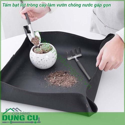 Tấm bạt lót trồng cây làm vườn chống nước gấp gọn có 3 kích thước và màu sắc khác nhau dễ dàng lựa chọn phù hợp với không gian làm việc (50x50cm 70x70cm 100x100cm) dễ trồng hoa và các loại cây khác Một món quà lý tưởng cho những ai thích làm vườn  Bạt lót dễ dàng làm sạch bằng nước và gấp gọn thuận tiện cất giữ sau khi sử dụng hoàn hảo cho những người làm vườn tại chung cư căn hộ