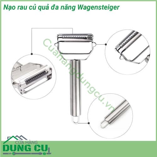 Nạo rau củ quả đa năng Wagensteiger với lưỡi dao kép 2in1 tiện lợi loại bỏ mắt phần hỏng của nguyên liệu nhanh chóng Vật liệu thép không gỉ bền bỉ an toàn với sức khỏe thiết kế cầm tay đơn giản đáp ứng nhu cầu gọt bất kỳ loại rau củ quả nào chắc chắn sẽ là sản phẩm cần thiết cho chị em nội chợ