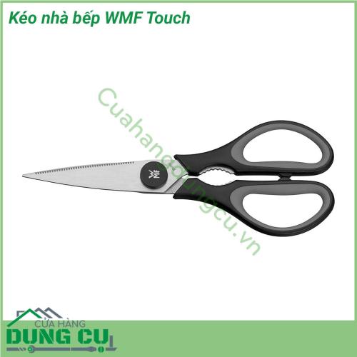 Kéo nhà bếp WMF Touch với lưỡi kéo được làm bằng Cromargan có độ sắc bén cao đảm bảo bền đẹp theo thời gian Với chất liệu này lưỡi kéo cũng không dễ bị rỉ sét cũng như bị acid ăn mòn hay gỉ khi sử dụng tiếp xúc với nước chất tẩy rửa  Phần tay cầm được làm bằng chất liệu nhựa cao cấp tạo độ chắc chắn cho người sử dụng