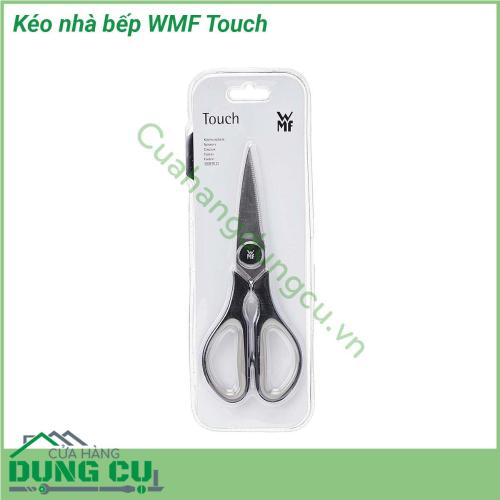 Kéo nhà bếp WMF Touch với lưỡi kéo được làm bằng Cromargan có độ sắc bén cao đảm bảo bền đẹp theo thời gian Với chất liệu này lưỡi kéo cũng không dễ bị rỉ sét cũng như bị acid ăn mòn hay gỉ khi sử dụng tiếp xúc với nước chất tẩy rửa  Phần tay cầm được làm bằng chất liệu nhựa cao cấp tạo độ chắc chắn cho người sử dụng