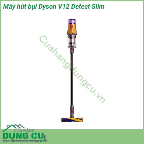 Máy hút bụi cầm tay không dây Dyson V12 Detect Slim được thiết kế hiện đại kiểu dáng mới Dyson V12 là một trong những cải tiến hiện đại và đời mới nhất của Dyson mang đến công nghệ chưa từng thấy trước đây cho Máy hút bụi Dyson trong việc chăm sóc sàn nhà của gia đình văn phòng làm việc hay tại khách sạn resort  Máy hút bụi Dyson V12 bổ sung tia laser xanh tích hợp chiếu sáng các hạt bụi không nhìn thấy bằng mắt trên sàn cứng và cảm biến Piezo có thể đếm các hạt bụi xuống đến mức siêu nhỏ