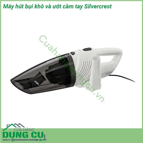 Máy hút bụi khô và ướt cầm tay Silvercrest nhỏ gọn rất tiện lợi và cần thiết để làm sạch các vụn rác trên bàn ghế sofa các ngóc ngách trong nhà hay làm sạch ô tô với dung tích ngăn chứa lên đến 400ml Ngoài ra máy còn hút được cả chất lỏng với dung tích ngăn chứa 150ml  Một công cụ hữu ích và rất đẹp sang trọng với màu trắng phù hợp sử dụng hút bụi sopha ghế ô tô đệm nằm hút các ngóc ngách sâu khó để quét nhà