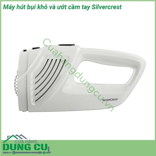 Máy hút bụi khô và ướt cầm tay Silvercrest nhỏ gọn rất tiện lợi và cần thiết để làm sạch các vụn rác trên bàn ghế sofa các ngóc ngách trong nhà hay làm sạch ô tô với dung tích ngăn chứa lên đến 400ml Ngoài ra máy còn hút được cả chất lỏng với dung tích ngăn chứa 150ml  Một công cụ hữu ích và rất đẹp sang trọng với màu trắng phù hợp sử dụng hút bụi sopha ghế ô tô đệm nằm hút các ngóc ngách sâu khó để quét nhà