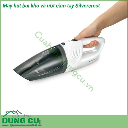 Máy hút bụi khô và ướt cầm tay Silvercrest nhỏ gọn rất tiện lợi và cần thiết để làm sạch các vụn rác trên bàn ghế sofa các ngóc ngách trong nhà hay làm sạch ô tô với dung tích ngăn chứa lên đến 400ml Ngoài ra máy còn hút được cả chất lỏng với dung tích ngăn chứa 150ml  Một công cụ hữu ích và rất đẹp sang trọng với màu trắng phù hợp sử dụng hút bụi sopha ghế ô tô đệm nằm hút các ngóc ngách sâu khó để quét nhà