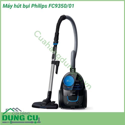 Máy hút bụi Philips FC9350 01 với thân máy mang màu xanh sang trọng kiểu dáng nhỏ gọn sẽ giúp cho không gian căn bếp nhà bạn thêm sang trọng hiện đại Máy hút bụi Philips kiểu dáng của máy hút bụi truyền thống nhưng nhỏ gọn hơn Ống thu gọn 2 phần bằng kim loại có thể hoạt động trong bán kính 9m Đồng thời được trang bị 2 bánh xe cao su lớn để thuận tiện cho việc di chuyển khắp nơi trong căn nhà  