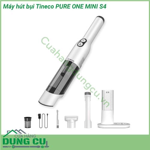 Máy hút bụi Tineco PURE ONE MINI S4 là thiết bị hút bụi thông minh được trang bị công nghệ cảm biến iLoop tự động với thiết kế nhỏ gọn cầm tay dễ dàng sử dụng thực hiện được nhiều tính năng trong một sở hữu độ ồn thấp kết cấu chắc chắn và bền… có thể dùng để hút bụi trong ô tô bụi nhà bếp hút lông thú cưng mảnh vụn cứng đầu bám trên giá sách bàn phím hay các khu vực khó tiếp cận nhờ 3 đầu hút đi kèm Đầu hút thông thường đầu hút mở rộng và đầu hút bụi  