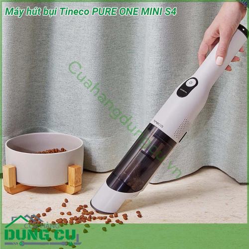 Máy hút bụi Tineco PURE ONE MINI S4 là thiết bị hút bụi thông minh được trang bị công nghệ cảm biến iLoop tự động với thiết kế nhỏ gọn cầm tay dễ dàng sử dụng thực hiện được nhiều tính năng trong một sở hữu độ ồn thấp kết cấu chắc chắn và bền… có thể dùng để hút bụi trong ô tô bụi nhà bếp hút lông thú cưng mảnh vụn cứng đầu bám trên giá sách bàn phím hay các khu vực khó tiếp cận nhờ 3 đầu hút đi kèm Đầu hút thông thường đầu hút mở rộng và đầu hút bụi  