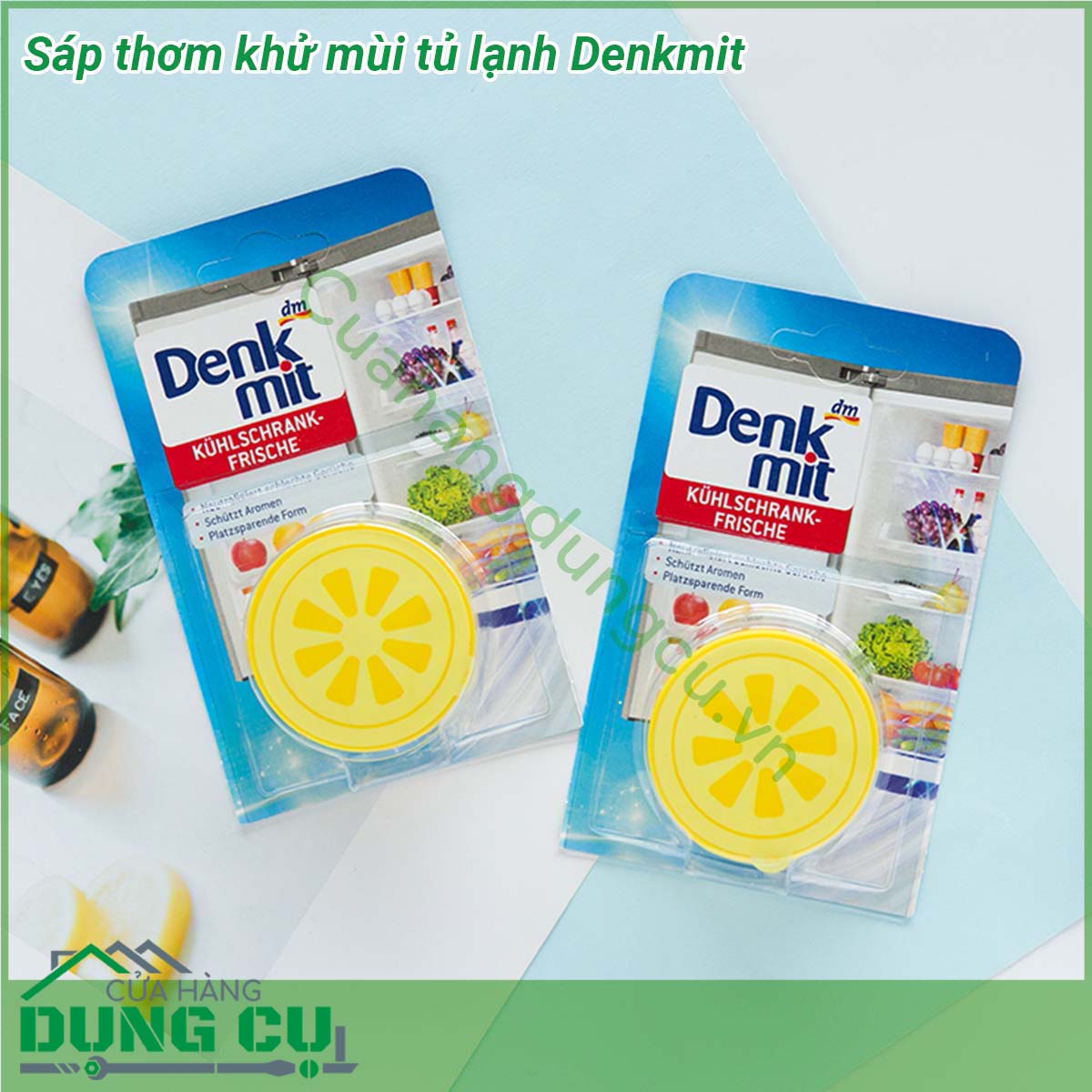 Sáp thơm khử mùi tủ lạnh Denkmit được thiết kế rất đơn giản nhỏ gọn  được sản xuất theo công nghệ hiện đại đến từ Đức chiết xuất từ rong biển - thành phần có sẵn trong tự nhiên có tác dụng trung hòa các loại mùi hôi khó chịu trong tủ lạnh  