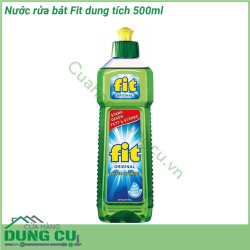 Nước rửa bát Fit dung tích 500ml với tinh chất thiên nhiên kết hợp với hoạt tính ion giúp diệt khuẩn tẩy rửa sạch các vết dầu mỡ bẩn cháy khét gỉ sét ố trà đánh bay những mùi khó chịu như mùi hải sản mùi hành mùi tanh trên dụng cụ bếp núc