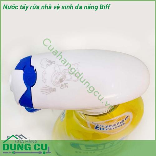 Nước tẩy rửa nhà vệ sinh đa năng Biff với công thức đặc biệt và hiệu suất làm sạch cực mạnh nhờ chức năng tạo bọt kép (loại bọt làm sạch cho phép bạn dễ dàng lựa chọn đúng khu vực vị trí cần làm sạch nhỏ hoặc rộng hơn) giúp đánh bay các vết ố bẩn lâu ngày trên đồ sành sứ như bồn rửa mặt bồn tắm bồn cầu tường gạch men kệ bếp giúp phòng bếp phòng tắm nhà vệ sinh luôn trắng sạch như mới
