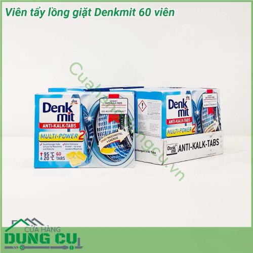 Viên tẩy lồng giặt Denkmit 60 viên giúp tẩy sạch các vết ố đen vết bẩn trong lồng giặt chống bám cặn trong lồng giặt diệt khuẩn tẩy trắng khử mùi hiệu quả giúp quần áo không bám bẩn và bị nấm mốc bảo vệ tối ưu cho máy giặt của bạn