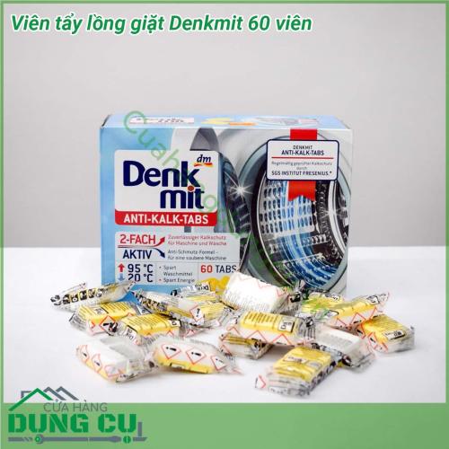 Viên tẩy lồng giặt Denkmit 60 viên giúp tẩy sạch các vết ố đen vết bẩn trong lồng giặt chống bám cặn trong lồng giặt diệt khuẩn tẩy trắng khử mùi hiệu quả giúp quần áo không bám bẩn và bị nấm mốc bảo vệ tối ưu cho máy giặt của bạn