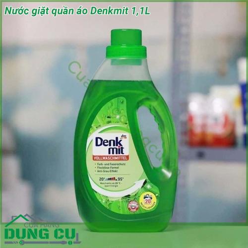 Nước giặt quần áo Denkmit 1 1L giúp giặt sạch đồ từ sâu bên trong sợi vải bảo vệ màu sắc và bảo vệ sợi công thức loại bỏ đốm hiệu ứng chống xám Dung tích 1 1L đủ cho khoảng 20 lần giặt