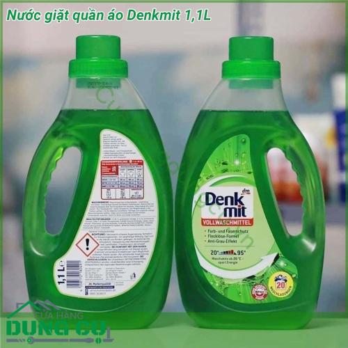 Nước giặt quần áo Denkmit 1 1L giúp giặt sạch đồ từ sâu bên trong sợi vải bảo vệ màu sắc và bảo vệ sợi công thức loại bỏ đốm hiệu ứng chống xám Dung tích 1 1L đủ cho khoảng 20 lần giặt