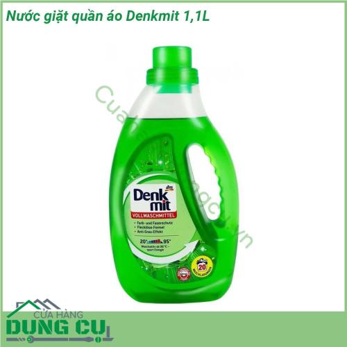 Nước giặt quần áo Denkmit 1 1L giúp giặt sạch đồ từ sâu bên trong sợi vải bảo vệ màu sắc và bảo vệ sợi công thức loại bỏ đốm hiệu ứng chống xám Dung tích 1 1L đủ cho khoảng 20 lần giặt