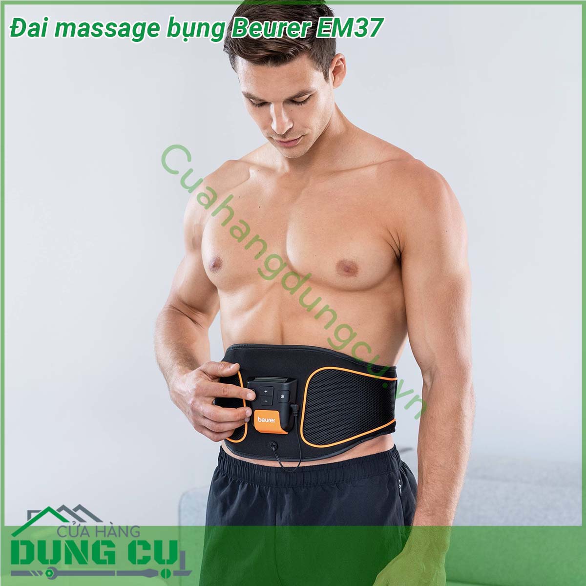 Đai massage bụng Beurer EM37 với 4 điện cực màn hình LED dễ sử dụng Sản phẩm có tác dụng khởi động cơ bắp định hình tạo cơ giãn cơ giãn cơ làm săn chắc cơ và da đem đến cho người dùng sự thoải mái khi sử dụng cùng một vòng bụng săn chắc không có mỡ thừa