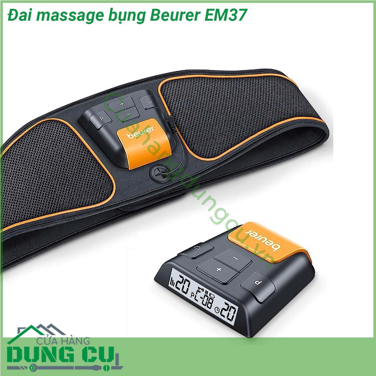 Đai massage bụng Beurer EM37 với 4 điện cực màn hình LED dễ sử dụng Sản phẩm có tác dụng khởi động cơ bắp định hình tạo cơ giãn cơ giãn cơ làm săn chắc cơ và da đem đến cho người dùng sự thoải mái khi sử dụng cùng một vòng bụng săn chắc không có mỡ thừa