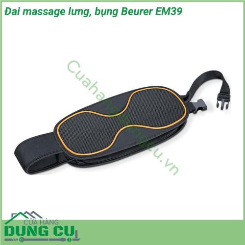 Đai massage lưng bụng Beurer EM39 hỗ trợ điều trị các bệnh đau lưng đau cơ sử dụng kích thích cơ điện để tăng cường các cơ không hoạt động ngăn ngừa teo cơ liên quan đến bất động hoặc bệnh không hoạt động liên quan phục hồi gân và cơ bắp và duy trì cơ bắp di động trong và sau khi bệnh